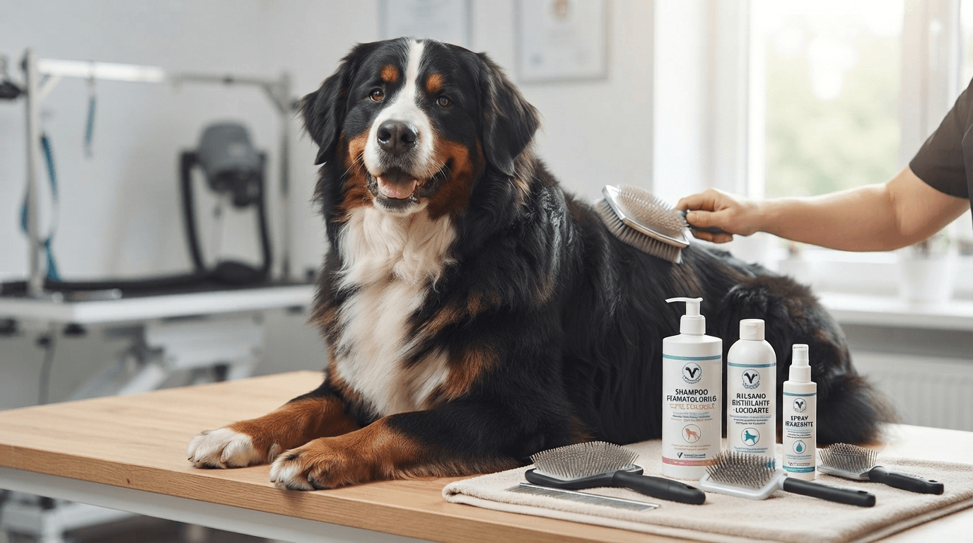 Cane sottoposto a spazzolatura del pelo